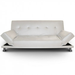 Sofá cama de diseño sistema clic-clac en simil cuero